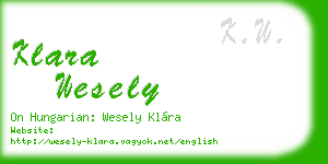 klara wesely business card